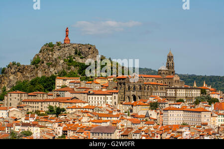 Le Puy Kathedrale, Cathédral ND de l'Annoncion, UNESCO-Weltkulturerbe, Le Puy-En-Velay, Haute Loire, Auvergne, Frankreich Stockfoto