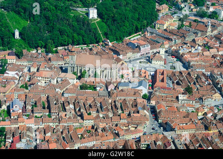 Mit Blick auf die Altstadt von Tampa Berg, Rumänien, Siebenbürgen, Transsilvanien, Siebenbürgen (Transsilvanien), Brasov Stockfoto