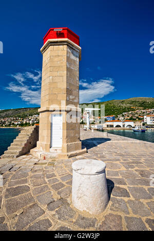 Leuchtturm in Adria Stadt Senj, Region Primorje in Kroatien Stockfoto