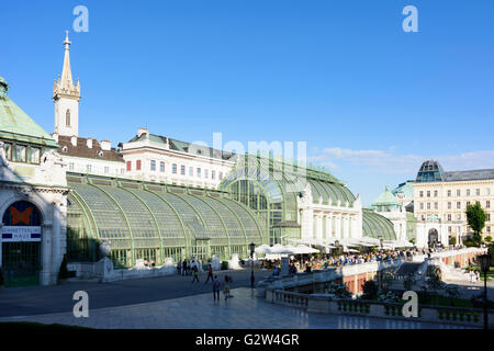 Palmenhaus im Burggarten und Augustinerkirche, Österreich, Wien, Wien Stockfoto