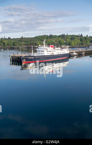 MV Hebridean Princess formal bekannt als die RMS dann MV Columba angedockt an Stornoway Hafen Isle of Lewis Western Isles Scotland Stockfoto