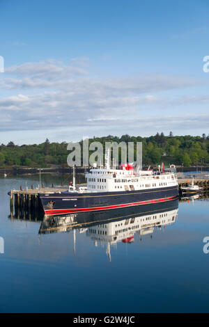 MV Hebridean Princess formal bekannt als die RMS dann MV Columba angedockt an Stornoway Hafen Isle of Lewis Western Isles Scotland Stockfoto