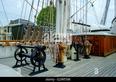 Das Oberdeck der Cutty Sark in Greenwich London Stockfoto