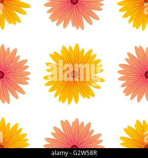 Frühlingsblumen Sie rosa gelb isoliert Stock Vektor