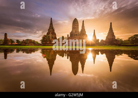 Ayutthaya, Thailand am Wat Chaiwatthanaram. Stockfoto