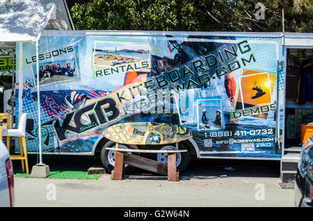 KGB-Kite-boarding Ausrüstung an der Marina In Emeryville California Stockfoto