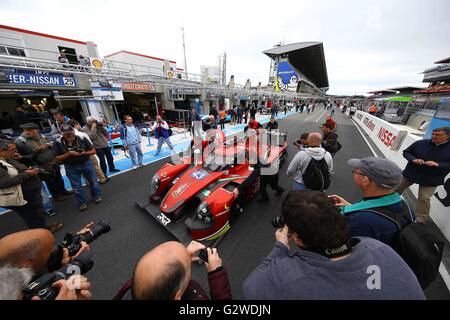 Le Mans, Frankreich. 3. Juni 2016. WEC-Motorsport, üben Sitzungen. #43 RGR SPORT von MORAND (MEX) LIGIER JS P2 NISSAN LMP2 RICARDO GONZALEZ (MEX) FILIPE ALBUQUERQUE (PRT) BRUNO SENNA (BRA) Credit: Action Plus Sport Bilder/Alamy Live News Stockfoto