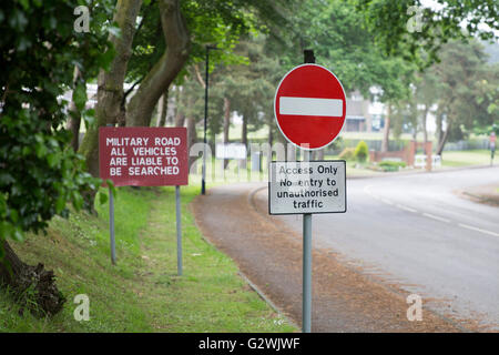 Eingang zum Royal Logistik Corp Deepcut Kaserne Princess Royal Barracks Stockfoto