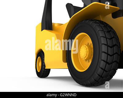 Ansicht-close-up auf dem Rad-Fracht-LKW. 3D-Rendering Stockfoto