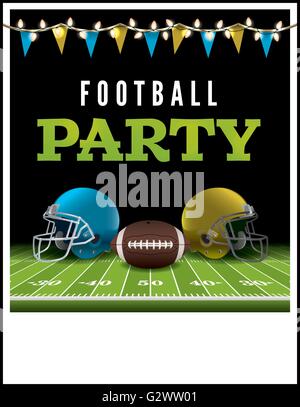 Ein Flyer oder ein Plakat für ein American-Football-Party. Vektor-EPS-Illustration zur Verfügung. Vektor-Datei wird geschichtet. EPS-Datei enthält die f Stock Vektor