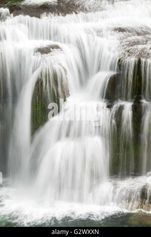 Kaskaden in den unteren Lewis fällt auf den Lewis River in den Gilford Pinchot National Forest, Washington, Vereinigte Staaten. Stockfoto