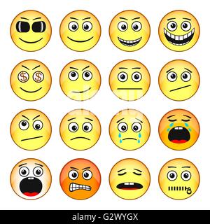 Satz von Emoticons Stock Vektor