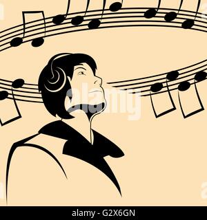 Mensch und Musik Stock Vektor