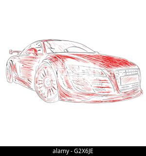 Kreide-Auto-Design rot Stock Vektor