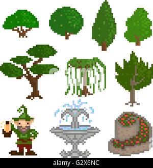 Garten pixelart Stock Vektor