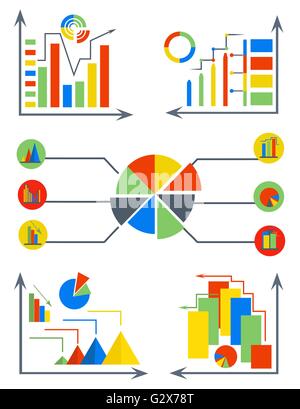Infografiken set Elemente Diagramme, Kreis, Pyramide Stock Vektor