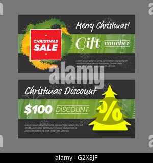 Neujahrs-Geschenk-Gutschein Stock Vektor