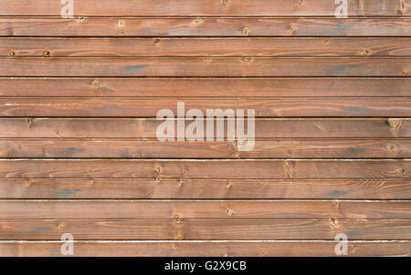 Hintergrund aus Holzbohlen, die horizontal gelegt. Stockfoto