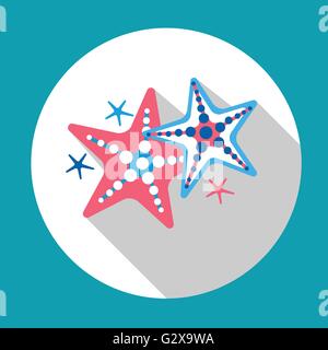 Star Starfish Symbol Sommer Marine Strand Meer Ozean tropischen Urlaub Stock Vektor
