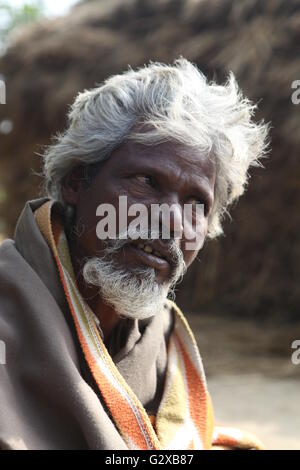 Porträt eines Dorfbewohners in Westbengalen Stockfoto