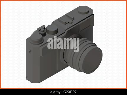 Fotokamera isometrische flache Vektor 3d Stock Vektor