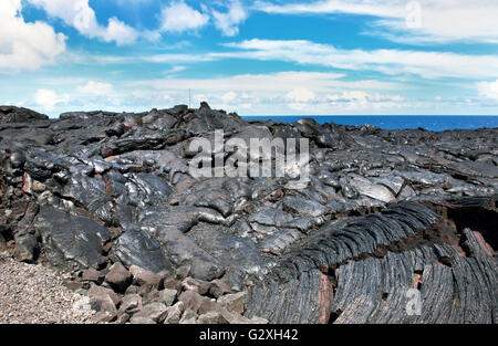 Fleckige Hawaii Lava sorgt für kühlen Hintergrund auf der Big Island... Stockfoto