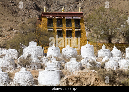 Pabongka Kloster, Pabongka Rinpoche, ein legendärer Lehrer, im XX Jahrhundert starben. Tibet. Stockfoto