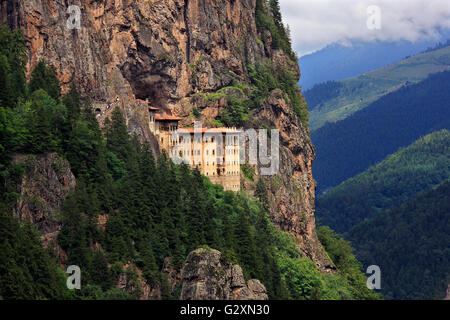 Sumela Kloster eines der beeindruckendsten Sehenswürdigkeiten in der gesamten Schwarzmeer-Region im Altindere-Tal, Provinz Trabzon, Türkei. Stockfoto
