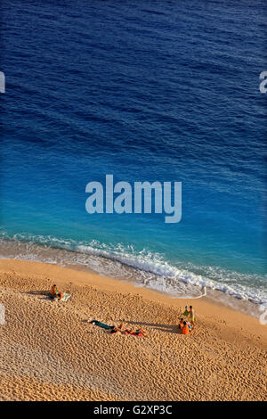 Kaputas Strand, zwischen Kalkan und Kas Städte, Lykien, Provinz Antalya, Lykien, Türkei. Stockfoto