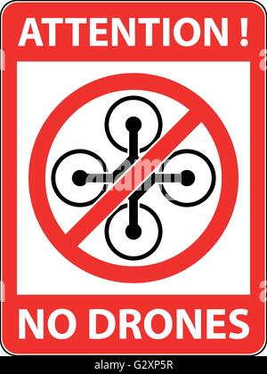 Keine Drohne verboten Multikopter Symbol. Vektor. Stock Vektor