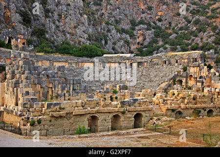 Das antike Theater von Myra, Demre, Lykien, Provinz Antalya, Türkei. Stockfoto