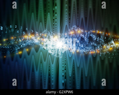 Leichte Wellen-Serie. Hintergrund der Lichtkurven und Sinuswellen zum Thema Design, Wissenschaft und moderne Technologien Stockfoto