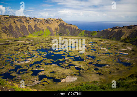 Rano Kau Vulkan, Osterinsel (Chile) Stockfoto