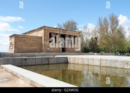 Der Tempel Debod. Authentische ägyptische Tempel aus dem 2. Jahrhundert v. Chr. und die Götter Amon und Isis, Madrid, Spai gewidmet Stockfoto