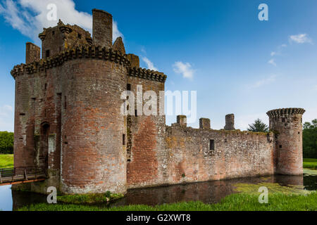 Caerlaverock Castle, in der Nähe von Dumfries, Dumfries & Galloway, Schottland Stockfoto