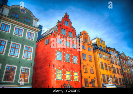 Stortorget in Gamla Stan, Stockholm Schweden statt. Stockfoto