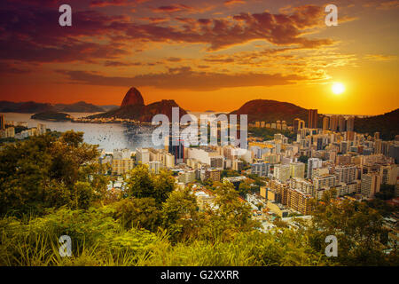Rio De Janeiro, Brasilien in der Abendsonne Licht Stockfoto