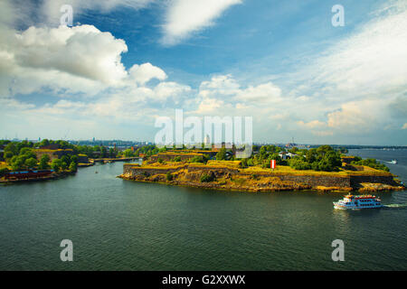 Schönen Sommer Luftaufnahme der Seefestung Suomenlinna (Sveaborg) in Helsinki, Finnland Stockfoto