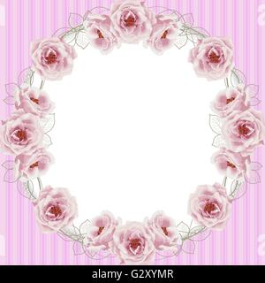 Zarten Gestalt mit Rosen und Perlen Stock Vektor