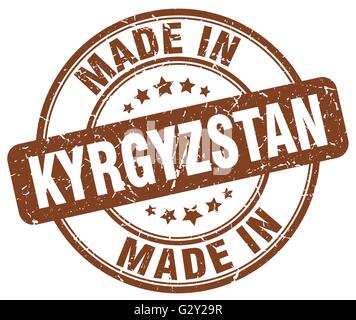 machte in Kirgisistan braun Grunge Runde Stempel Stock Vektor