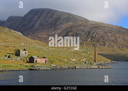 Reste der Bunavoneader Walfangstation auf Harris Stockfoto