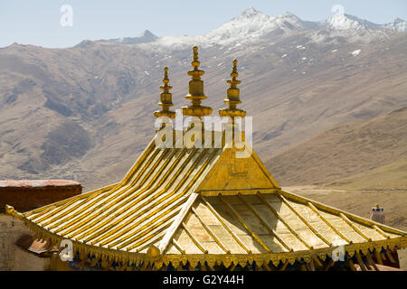 Ansicht des berühmten Gandan-Klosters, Tibet, China. Stockfoto