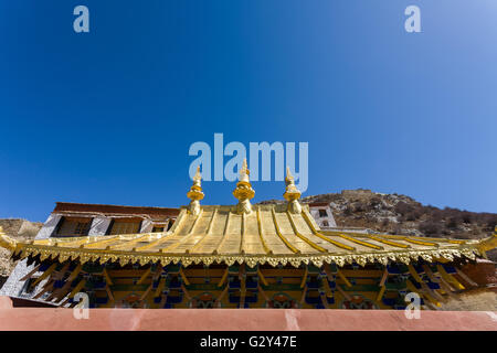 Ansicht des berühmten Gandan-Klosters, Tibet, China. Stockfoto