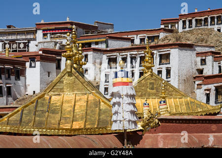 Ansicht des berühmten Gandan-Klosters, Tibet, China. Stockfoto