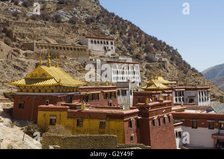 Ansicht des berühmten Gandan-Klosters, Tibet, China. Stockfoto