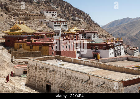 Ansicht des berühmten Gandan-Klosters, Tibet, China. Stockfoto