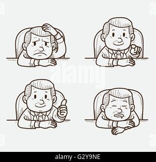 Chef auf Schreibtisch Stock Vektor