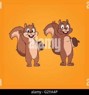 Eichhörnchen-cartoon Stock Vektor