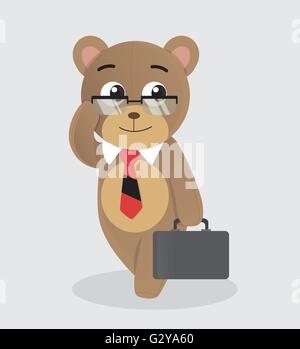 Cartoon-Smart-Bär Stock Vektor