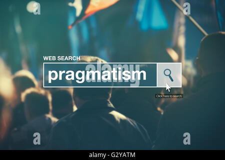 Web Suche Bar Glossarbegriff - Pragmatismus Definition im Internet Glossar. Stockfoto
